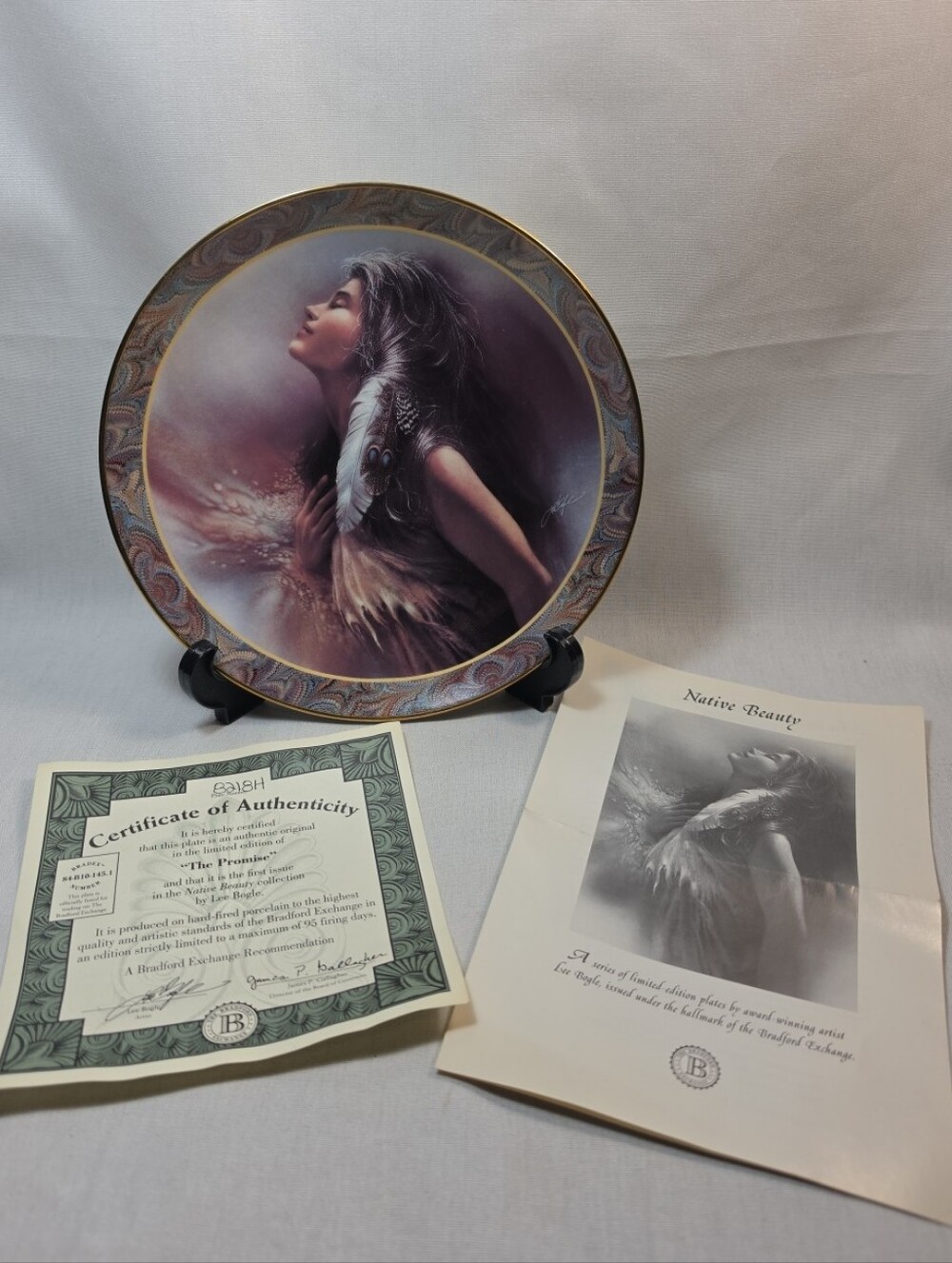 Bradford Exchange 8" Plate The Promise by Lee Bogle, Native Beauty Plate One